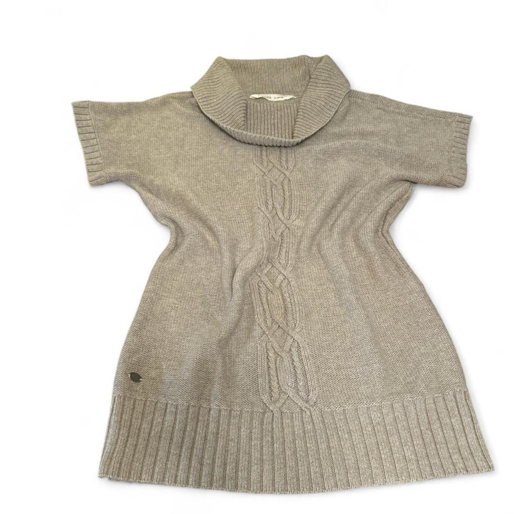 Athleta Tisbury Chunky Cowl Neck Cotton Cashmere blend tunic sweater minimalist